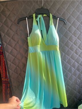 Vintage 90s Y2K Ombre Halter Dress
